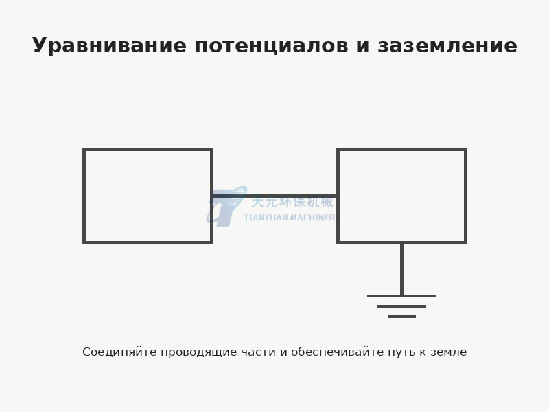 Уравнивание потенциалов и заземление порошковой линии