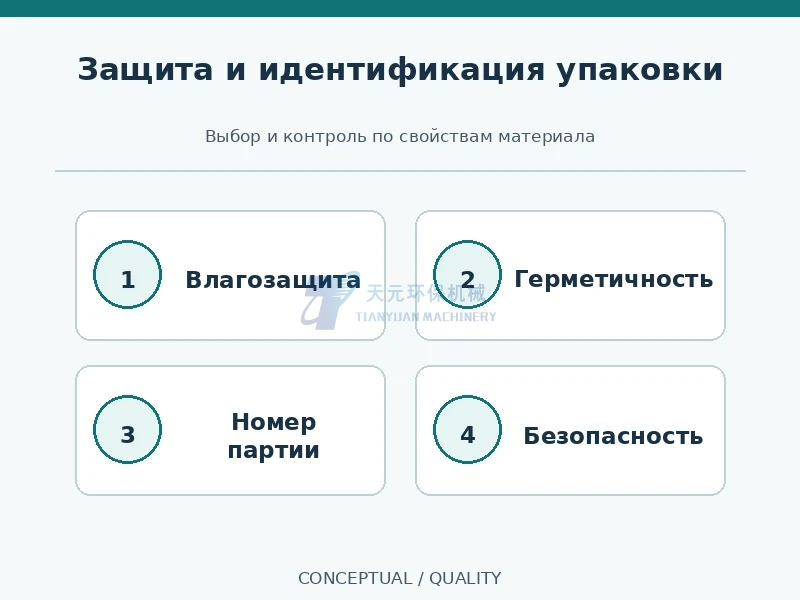 Общие проверки упаковки: влагозащита, качество шва, партия и требования безопасности