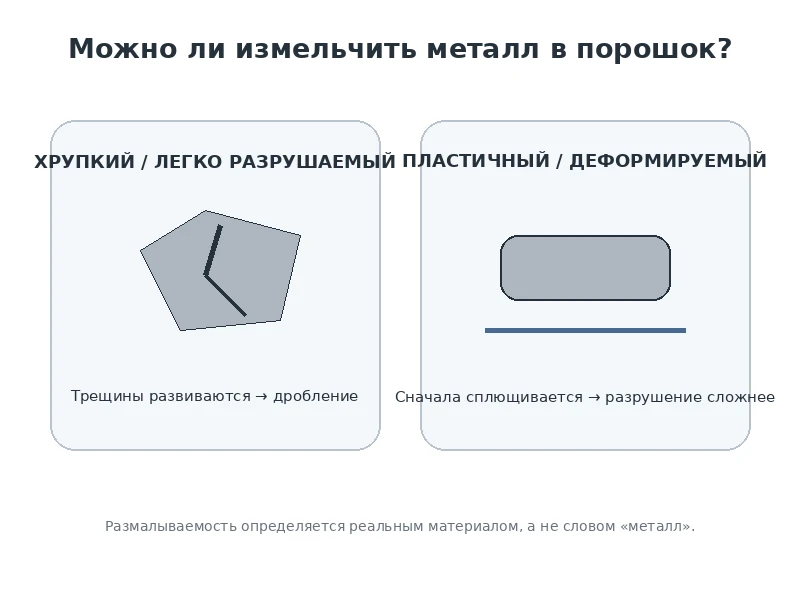 Можно ли измельчить металл в порошок механическим способом?