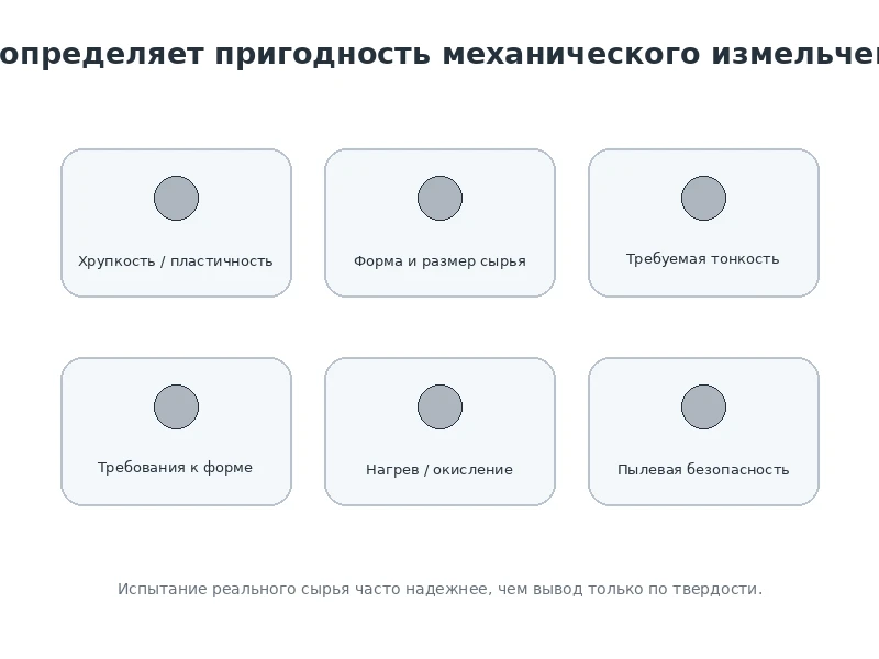 Ключевые факторы оценки пригодности металла для механического измельчения в порошок